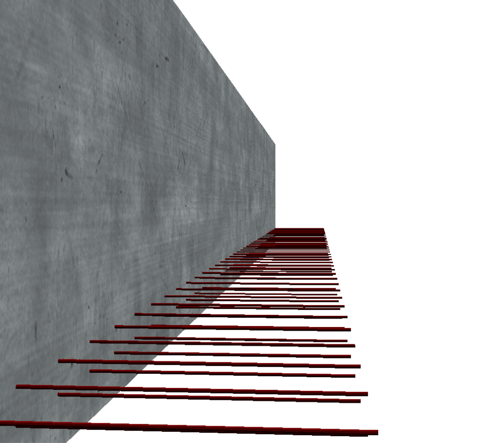 Zoom d'un acrotère en béton préfabriqué - Rendu 3D