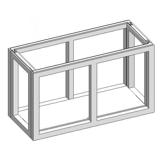 Représentation 3D d’un balcon simple en béton préfabriqué
