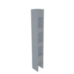 Vue latérale d’une cage d’ascenseur modulaire en béton, structure verticale en plusieurs éléments