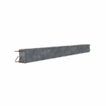 Élément de longrine en béton préfabriqué vu en perspective - rendu 3D
