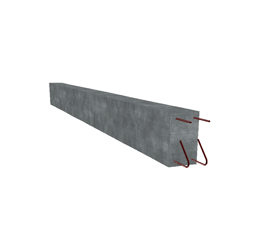 Représentation 3D d’une longrine béton