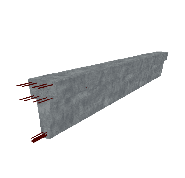 Panne en béton préfabriqué - Rendu 3D