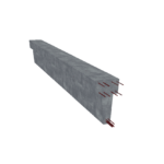 Vue en perspective d'une panne en béton préfabriqué - Rendu 3D