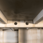 Vue intérieure de poutres plancher en béton préfabriquées, solution structurelle CIR PREFA