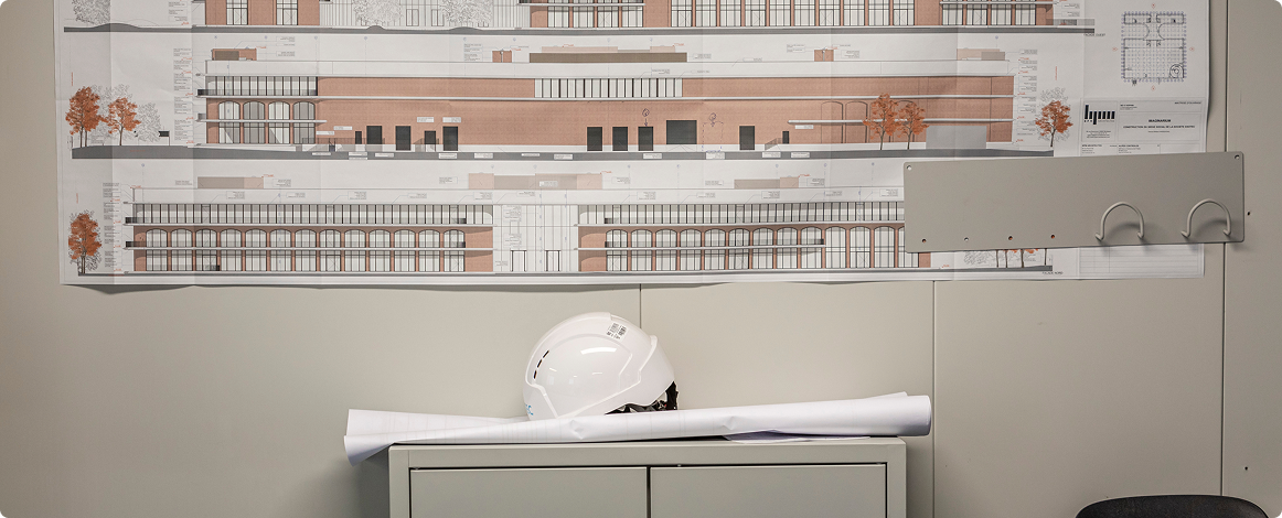 Bureau d’études CIR PREFA avec plan architectural